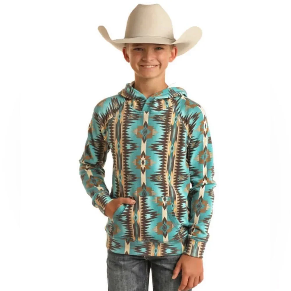 Rock N Roll Kids L Aztec Print Hoodie